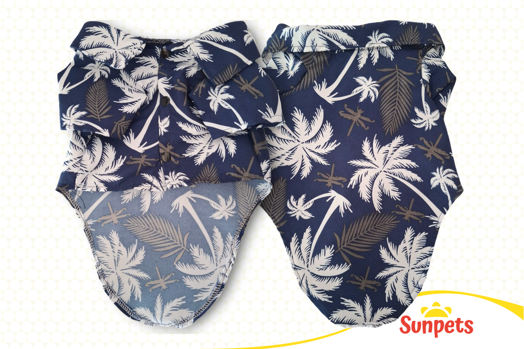 Camisa Palmeras Azul 
